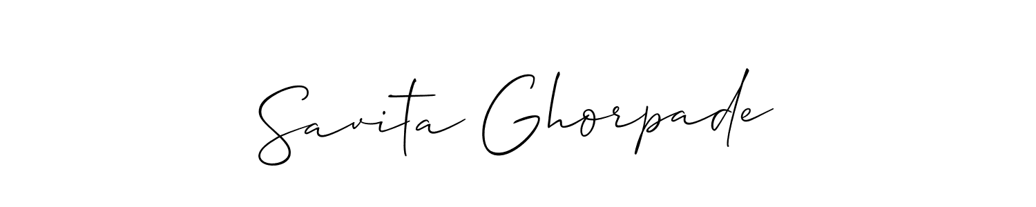 Create a beautiful signature design for name Savita Ghorpade. With this signature (Allison_Script) fonts, you can make a handwritten signature for free. Savita Ghorpade signature style 2 images and pictures png