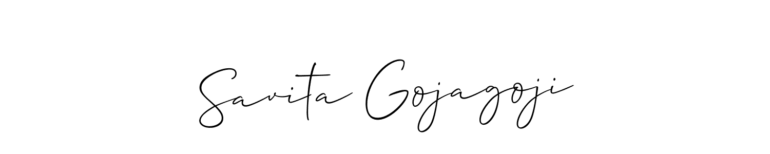 Create a beautiful signature design for name Savita Gojagoji. With this signature (Allison_Script) fonts, you can make a handwritten signature for free. Savita Gojagoji signature style 2 images and pictures png