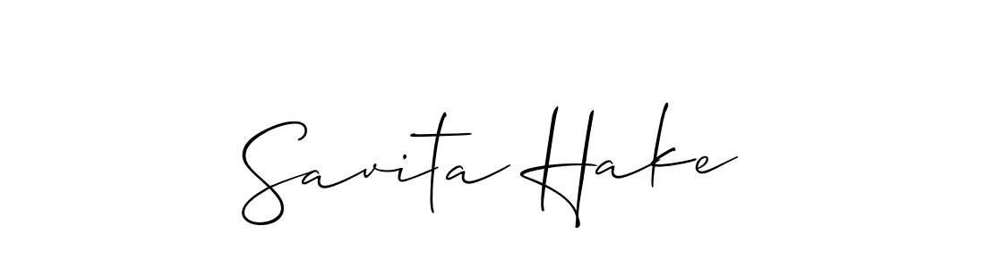 Create a beautiful signature design for name Savita Hake. With this signature (Allison_Script) fonts, you can make a handwritten signature for free. Savita Hake signature style 2 images and pictures png