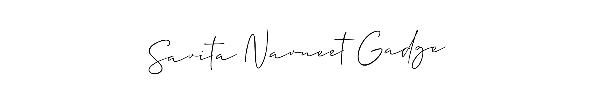 How to make Savita Navneet Gadge signature? Allison_Script is a professional autograph style. Create handwritten signature for Savita Navneet Gadge name. Savita Navneet Gadge signature style 2 images and pictures png