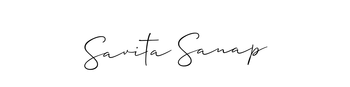 The best way (Allison_Script) to make a short signature is to pick only two or three words in your name. The name Savita Sanap include a total of six letters. For converting this name. Savita Sanap signature style 2 images and pictures png