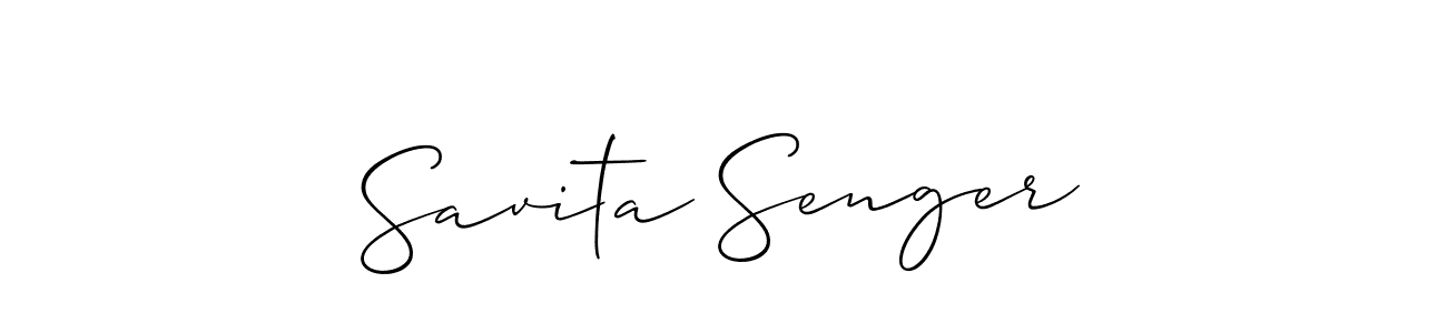 Make a short Savita Senger signature style. Manage your documents anywhere anytime using Allison_Script. Create and add eSignatures, submit forms, share and send files easily. Savita Senger signature style 2 images and pictures png