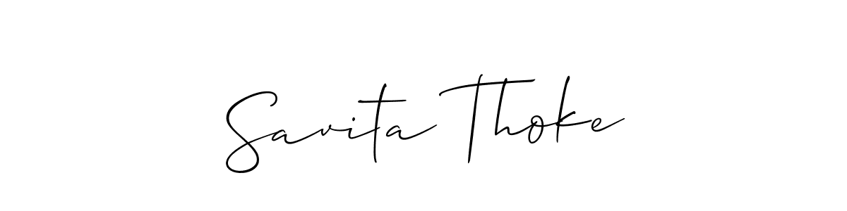 if you are searching for the best signature style for your name Savita Thoke. so please give up your signature search. here we have designed multiple signature styles  using Allison_Script. Savita Thoke signature style 2 images and pictures png