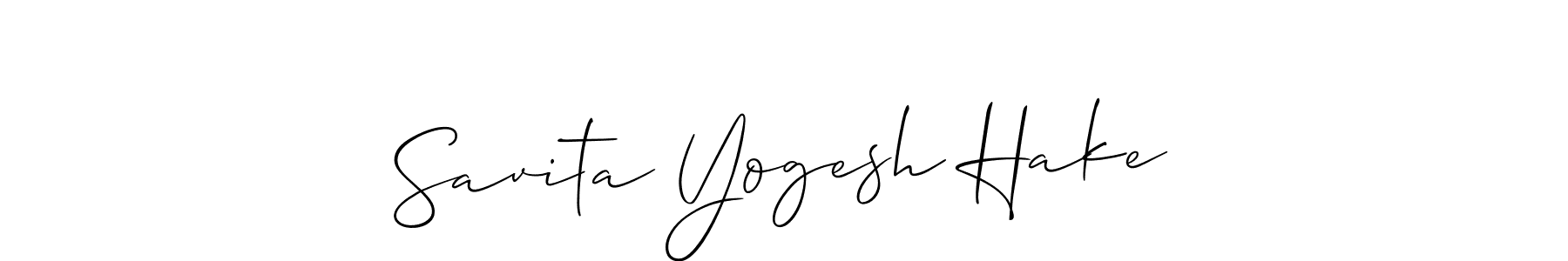 Make a beautiful signature design for name Savita Yogesh Hake. With this signature (Allison_Script) style, you can create a handwritten signature for free. Savita Yogesh Hake signature style 2 images and pictures png