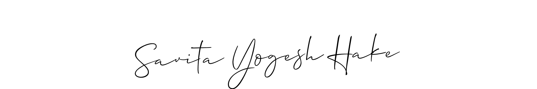 You should practise on your own different ways (Allison_Script) to write your name (Savita Yogesh Hake) in signature. don't let someone else do it for you. Savita Yogesh Hake signature style 2 images and pictures png