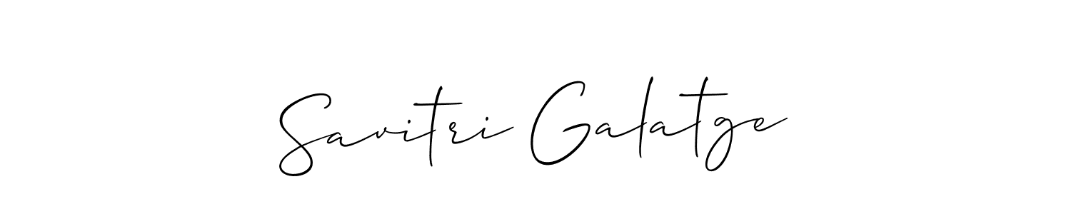 The best way (Allison_Script) to make a short signature is to pick only two or three words in your name. The name Savitri Galatge include a total of six letters. For converting this name. Savitri Galatge signature style 2 images and pictures png