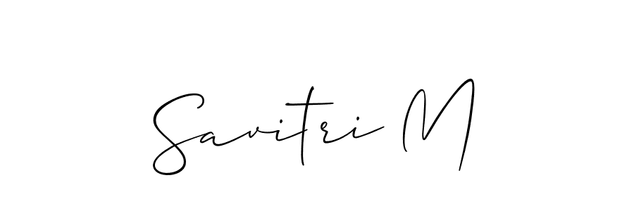 It looks lik you need a new signature style for name Savitri M. Design unique handwritten (Allison_Script) signature with our free signature maker in just a few clicks. Savitri M signature style 2 images and pictures png