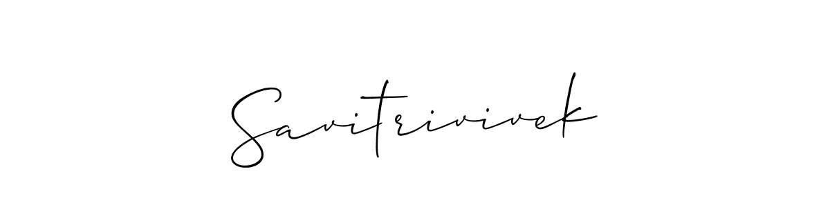Allison_Script is a professional signature style that is perfect for those who want to add a touch of class to their signature. It is also a great choice for those who want to make their signature more unique. Get Savitrivivek name to fancy signature for free. Savitrivivek signature style 2 images and pictures png