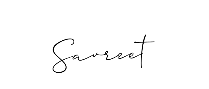 How to make Savreet name signature. Use Allison_Script style for creating short signs online. This is the latest handwritten sign. Savreet signature style 2 images and pictures png