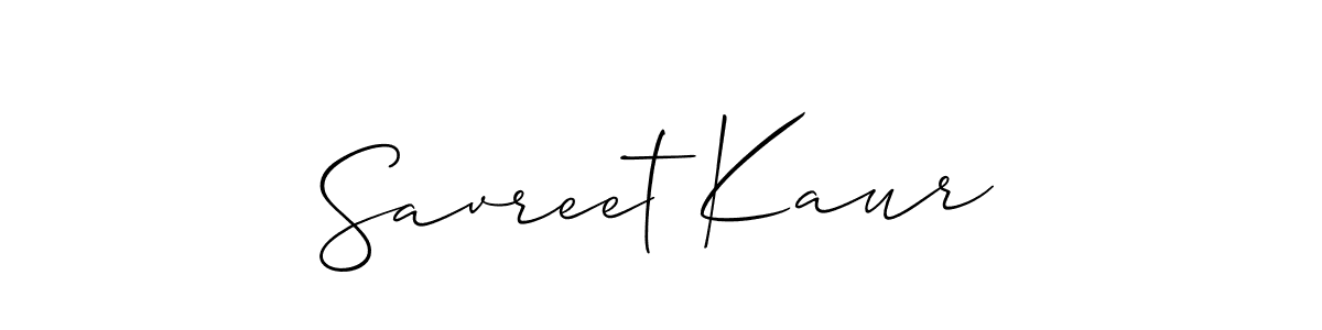 The best way (Allison_Script) to make a short signature is to pick only two or three words in your name. The name Savreet Kaur include a total of six letters. For converting this name. Savreet Kaur signature style 2 images and pictures png