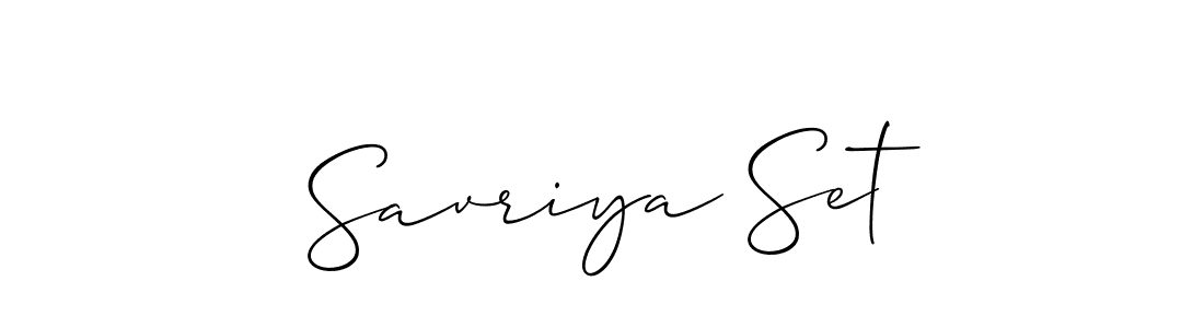 Create a beautiful signature design for name Savriya Set. With this signature (Allison_Script) fonts, you can make a handwritten signature for free. Savriya Set signature style 2 images and pictures png