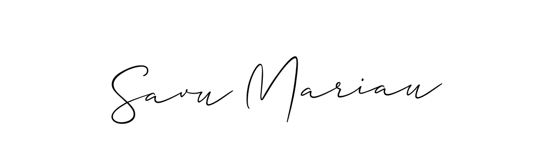 How to make Savu Mariau name signature. Use Allison_Script style for creating short signs online. This is the latest handwritten sign. Savu Mariau signature style 2 images and pictures png