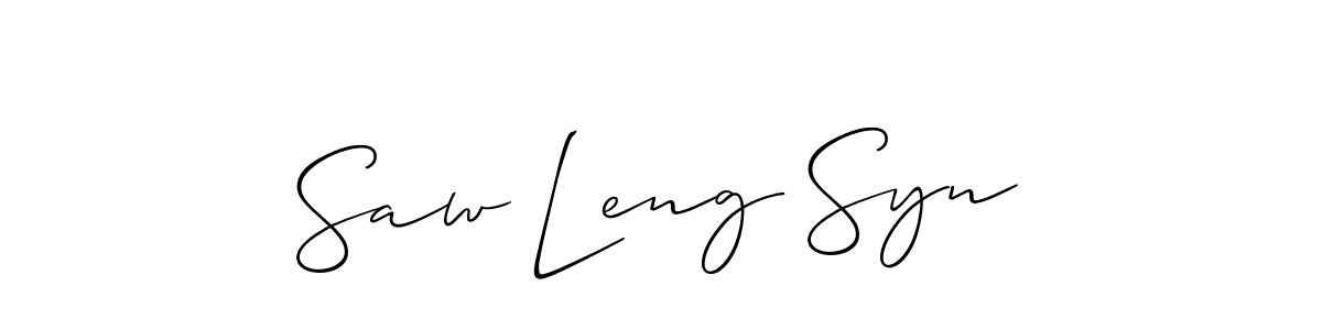 Also we have Saw Leng Syn name is the best signature style. Create professional handwritten signature collection using Allison_Script autograph style. Saw Leng Syn signature style 2 images and pictures png