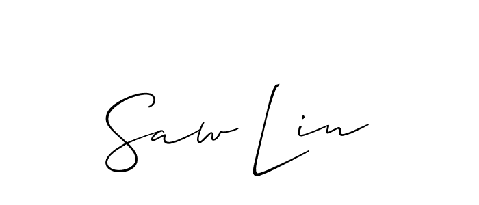 Make a beautiful signature design for name Saw Lin. With this signature (Allison_Script) style, you can create a handwritten signature for free. Saw Lin signature style 2 images and pictures png
