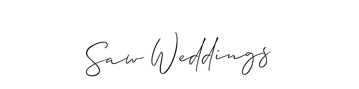 How to make Saw Weddings name signature. Use Allison_Script style for creating short signs online. This is the latest handwritten sign. Saw Weddings signature style 2 images and pictures png