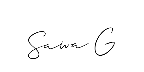 Make a short Sawa G signature style. Manage your documents anywhere anytime using Allison_Script. Create and add eSignatures, submit forms, share and send files easily. Sawa G signature style 2 images and pictures png