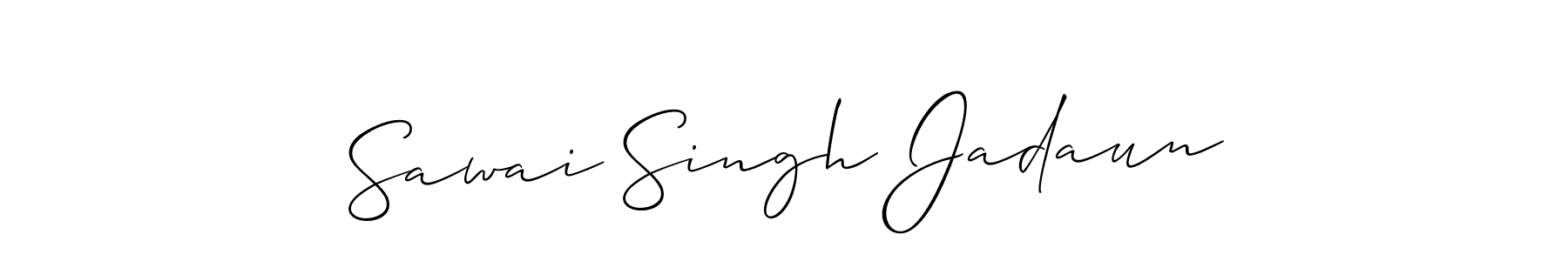 Allison_Script is a professional signature style that is perfect for those who want to add a touch of class to their signature. It is also a great choice for those who want to make their signature more unique. Get Sawai Singh Jadaun name to fancy signature for free. Sawai Singh Jadaun signature style 2 images and pictures png