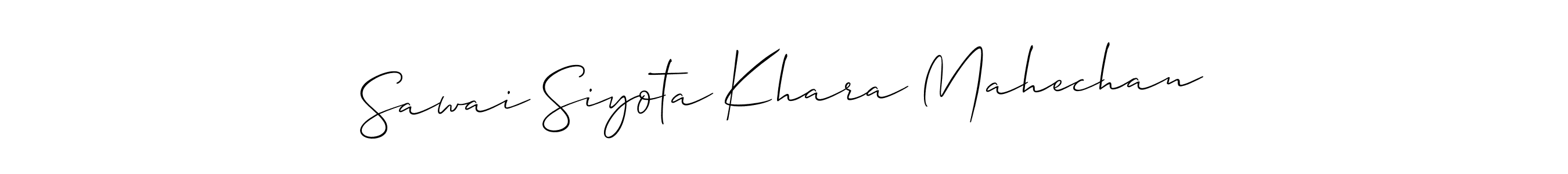 How to make Sawai Siyota Khara Mahechan signature? Allison_Script is a professional autograph style. Create handwritten signature for Sawai Siyota Khara Mahechan name. Sawai Siyota Khara Mahechan signature style 2 images and pictures png