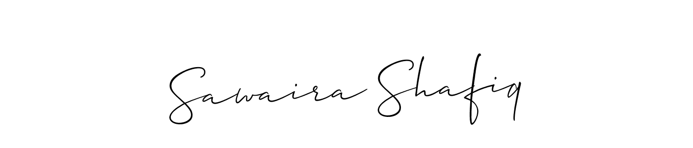 Make a beautiful signature design for name Sawaira Shafiq. With this signature (Allison_Script) style, you can create a handwritten signature for free. Sawaira Shafiq signature style 2 images and pictures png