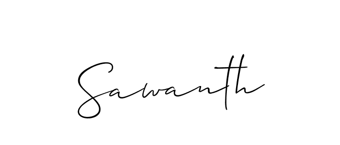 Use a signature maker to create a handwritten signature online. With this signature software, you can design (Allison_Script) your own signature for name Sawanth. Sawanth signature style 2 images and pictures png