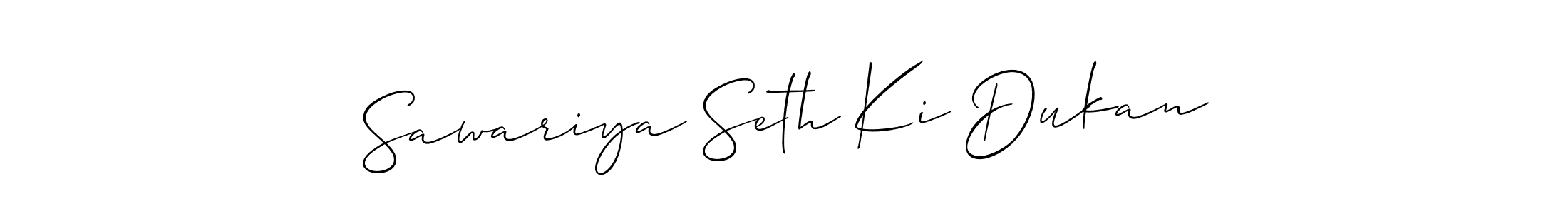 Allison_Script is a professional signature style that is perfect for those who want to add a touch of class to their signature. It is also a great choice for those who want to make their signature more unique. Get Sawariya Seth Ki Dukan name to fancy signature for free. Sawariya Seth Ki Dukan signature style 2 images and pictures png