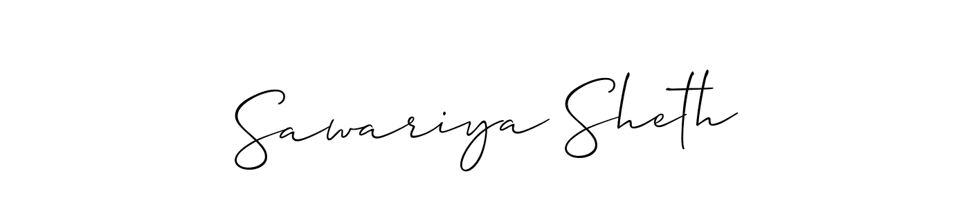 How to make Sawariya Sheth name signature. Use Allison_Script style for creating short signs online. This is the latest handwritten sign. Sawariya Sheth signature style 2 images and pictures png