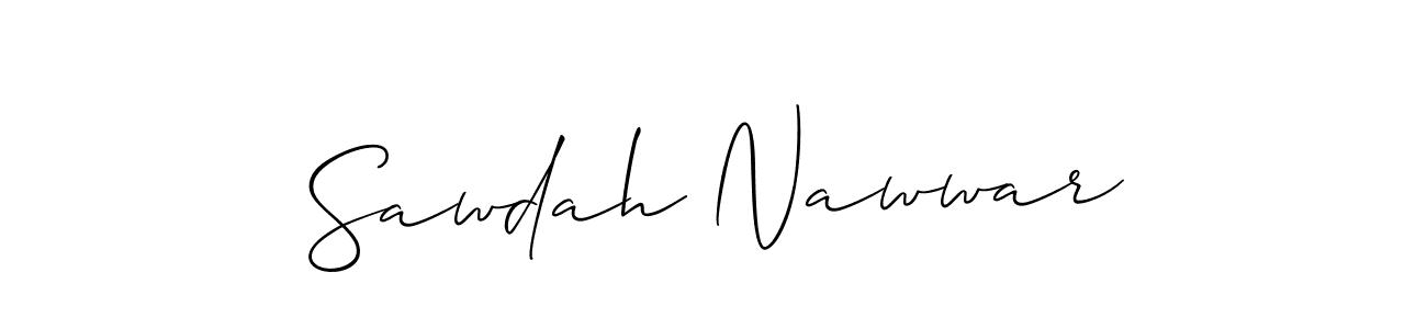 Make a short Sawdah Nawwar signature style. Manage your documents anywhere anytime using Allison_Script. Create and add eSignatures, submit forms, share and send files easily. Sawdah Nawwar signature style 2 images and pictures png