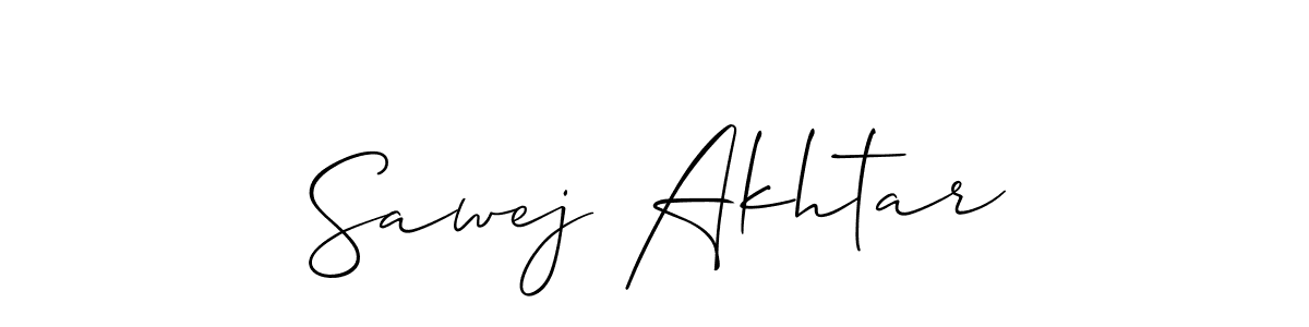 How to make Sawej Akhtar name signature. Use Allison_Script style for creating short signs online. This is the latest handwritten sign. Sawej Akhtar signature style 2 images and pictures png