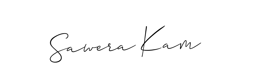 if you are searching for the best signature style for your name Sawera Kam. so please give up your signature search. here we have designed multiple signature styles  using Allison_Script. Sawera Kam signature style 2 images and pictures png