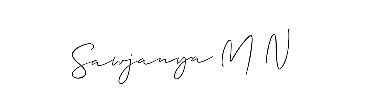 This is the best signature style for the Sawjanya M N name. Also you like these signature font (Allison_Script). Mix name signature. Sawjanya M N signature style 2 images and pictures png