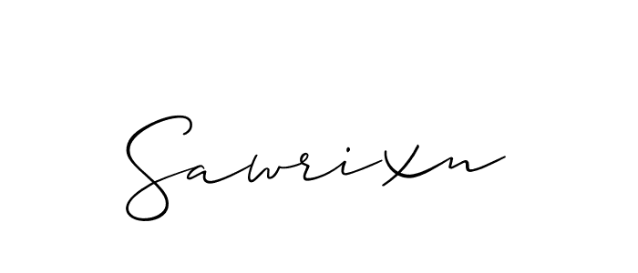 Use a signature maker to create a handwritten signature online. With this signature software, you can design (Allison_Script) your own signature for name Sawrixn. Sawrixn signature style 2 images and pictures png