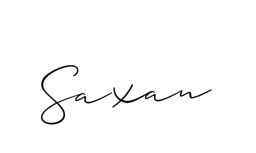 Make a beautiful signature design for name Saxan. With this signature (Allison_Script) style, you can create a handwritten signature for free. Saxan signature style 2 images and pictures png