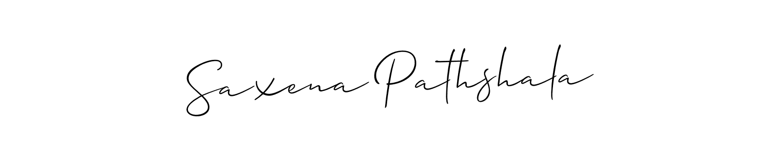You should practise on your own different ways (Allison_Script) to write your name (Saxena Pathshala) in signature. don't let someone else do it for you. Saxena Pathshala signature style 2 images and pictures png