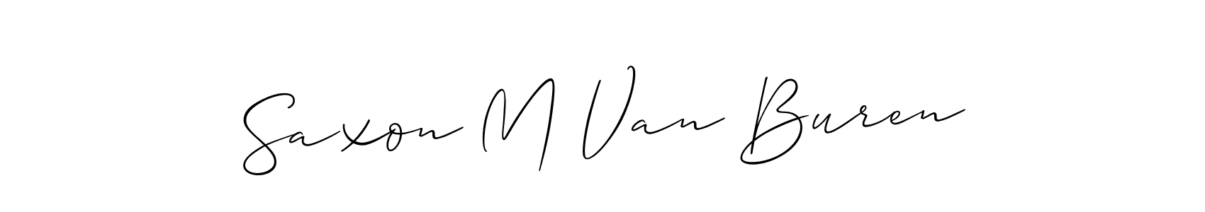 This is the best signature style for the Saxon M Van Buren name. Also you like these signature font (Allison_Script). Mix name signature. Saxon M Van Buren signature style 2 images and pictures png