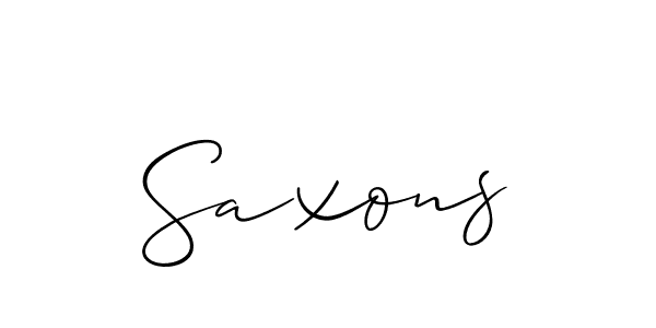 Use a signature maker to create a handwritten signature online. With this signature software, you can design (Allison_Script) your own signature for name Saxons. Saxons signature style 2 images and pictures png