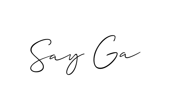 if you are searching for the best signature style for your name Say Ga. so please give up your signature search. here we have designed multiple signature styles  using Allison_Script. Say Ga signature style 2 images and pictures png