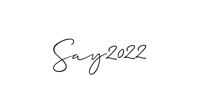 The best way (Allison_Script) to make a short signature is to pick only two or three words in your name. The name Say2022 include a total of six letters. For converting this name. Say2022 signature style 2 images and pictures png