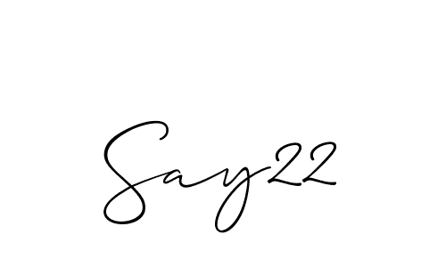 Use a signature maker to create a handwritten signature online. With this signature software, you can design (Allison_Script) your own signature for name Say22. Say22 signature style 2 images and pictures png