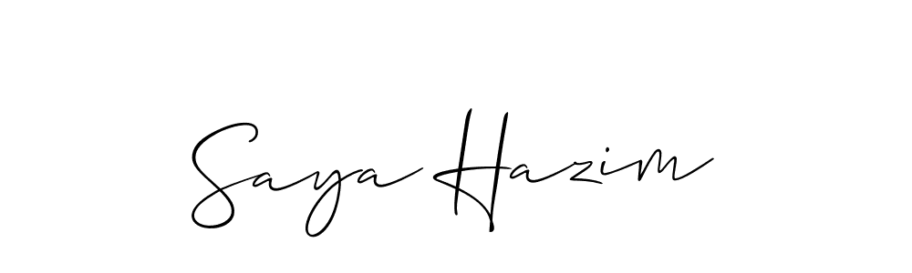 How to make Saya Hazim signature? Allison_Script is a professional autograph style. Create handwritten signature for Saya Hazim name. Saya Hazim signature style 2 images and pictures png