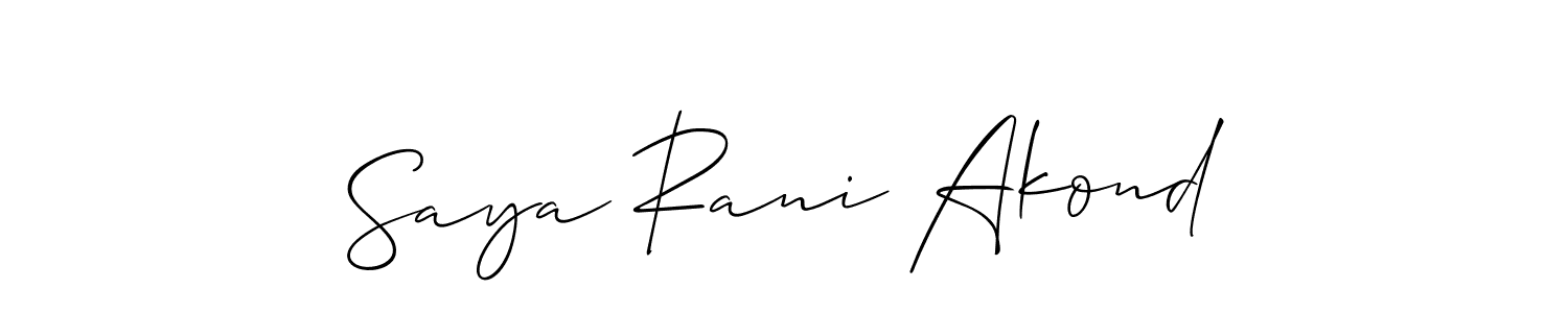 How to Draw Saya Rani Akond signature style? Allison_Script is a latest design signature styles for name Saya Rani Akond. Saya Rani Akond signature style 2 images and pictures png