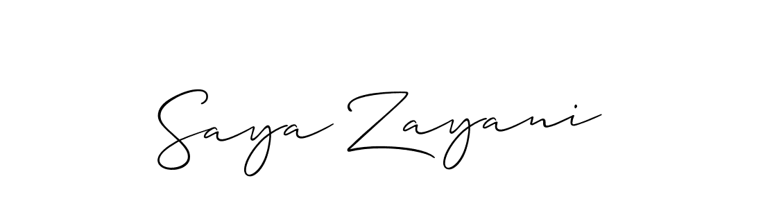 if you are searching for the best signature style for your name Saya Zayani. so please give up your signature search. here we have designed multiple signature styles  using Allison_Script. Saya Zayani signature style 2 images and pictures png