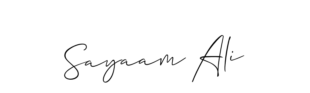 Allison_Script is a professional signature style that is perfect for those who want to add a touch of class to their signature. It is also a great choice for those who want to make their signature more unique. Get Sayaam Ali name to fancy signature for free. Sayaam Ali signature style 2 images and pictures png