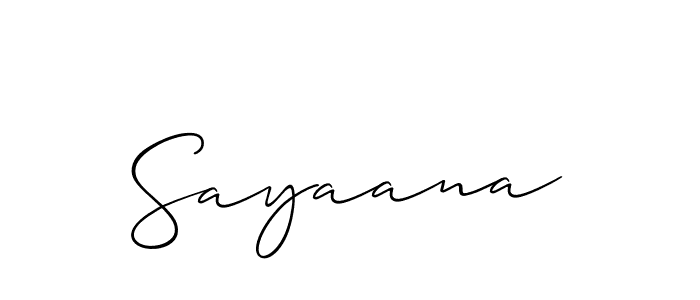 How to make Sayaana signature? Allison_Script is a professional autograph style. Create handwritten signature for Sayaana name. Sayaana signature style 2 images and pictures png