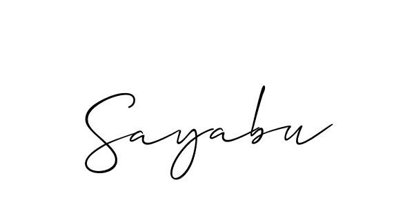 It looks lik you need a new signature style for name Sayabu. Design unique handwritten (Allison_Script) signature with our free signature maker in just a few clicks. Sayabu signature style 2 images and pictures png