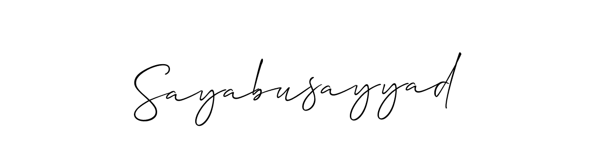 Create a beautiful signature design for name Sayabusayyad. With this signature (Allison_Script) fonts, you can make a handwritten signature for free. Sayabusayyad signature style 2 images and pictures png