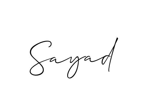 Create a beautiful signature design for name Sayad. With this signature (Allison_Script) fonts, you can make a handwritten signature for free. Sayad signature style 2 images and pictures png