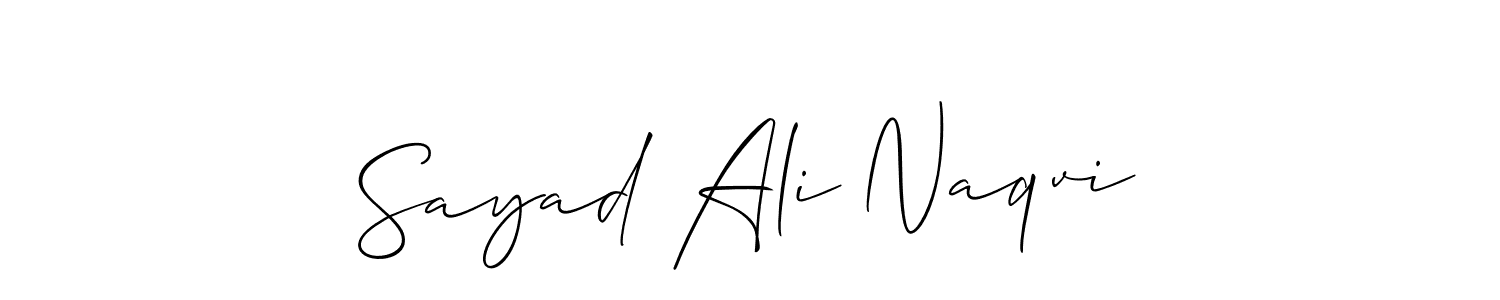 It looks lik you need a new signature style for name Sayad Ali Naqvi. Design unique handwritten (Allison_Script) signature with our free signature maker in just a few clicks. Sayad Ali Naqvi signature style 2 images and pictures png