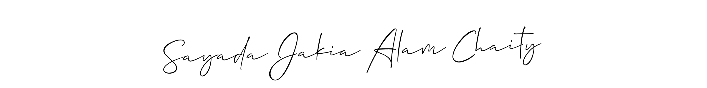 How to make Sayada Jakia Alam Chaity name signature. Use Allison_Script style for creating short signs online. This is the latest handwritten sign. Sayada Jakia Alam Chaity signature style 2 images and pictures png