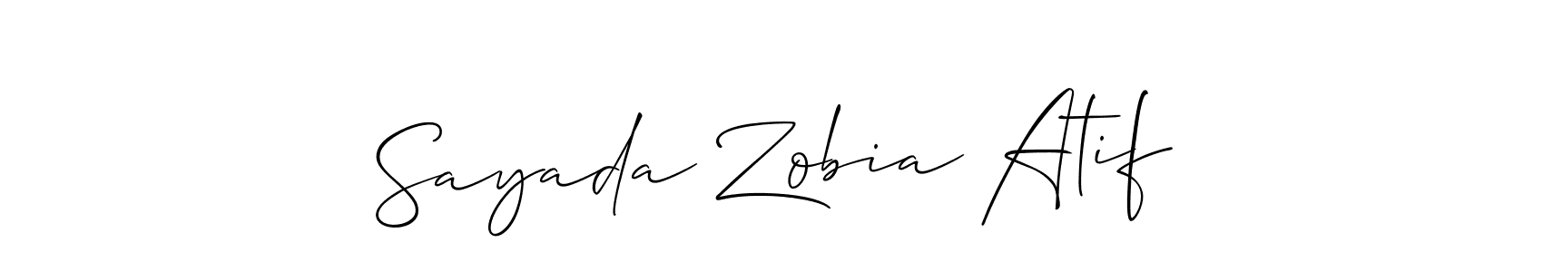 Sayada Zobia Atif stylish signature style. Best Handwritten Sign (Allison_Script) for my name. Handwritten Signature Collection Ideas for my name Sayada Zobia Atif. Sayada Zobia Atif signature style 2 images and pictures png