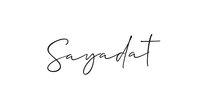 Create a beautiful signature design for name Sayadat. With this signature (Allison_Script) fonts, you can make a handwritten signature for free. Sayadat signature style 2 images and pictures png